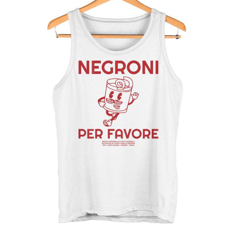 Ni Per Favore Cocktail Back Print Italiano Original Tank Top