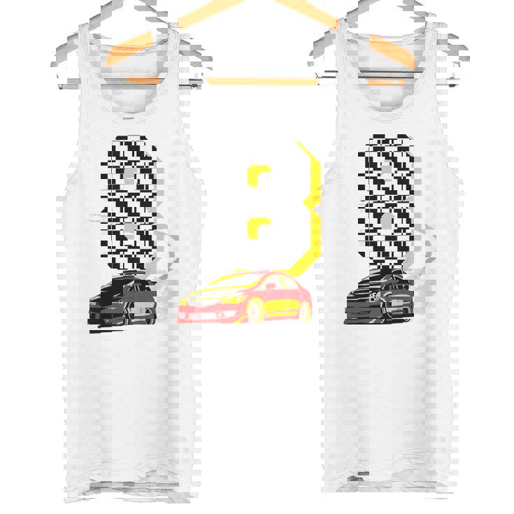 Niños Tengo 8 Años De Edad Coche De Carreras Niños Tripulación 8Th Birthday Race Camiseta sin mangas
