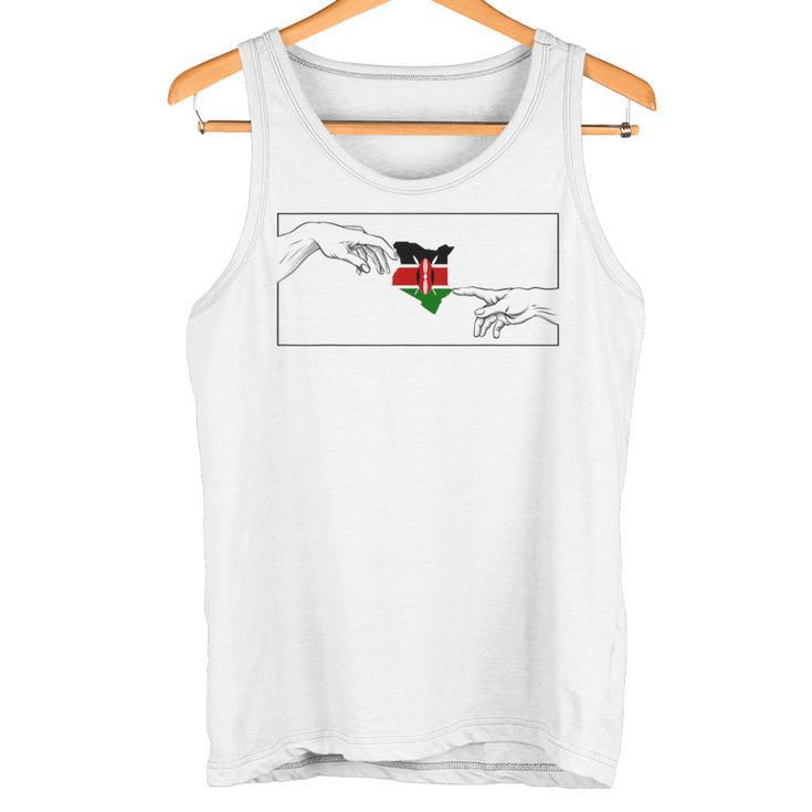 Silhouette Kenya Flag Michelangelo Hands Kenya Tank Top