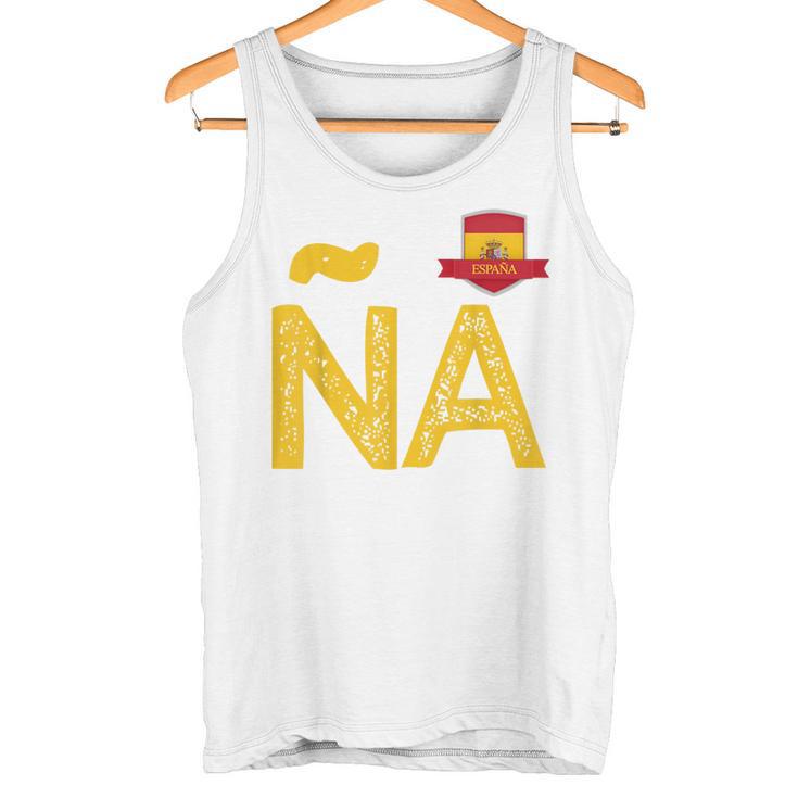 Spain España People Flag Letter N And A Spain España Red Tank Top