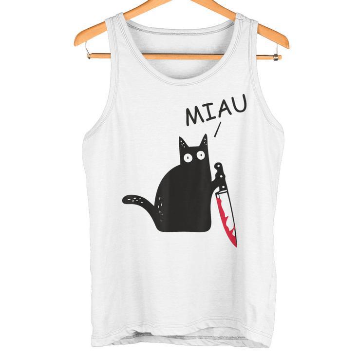 Verrückte Katze Mit Knife Crazy Cat With Knife Tank Top