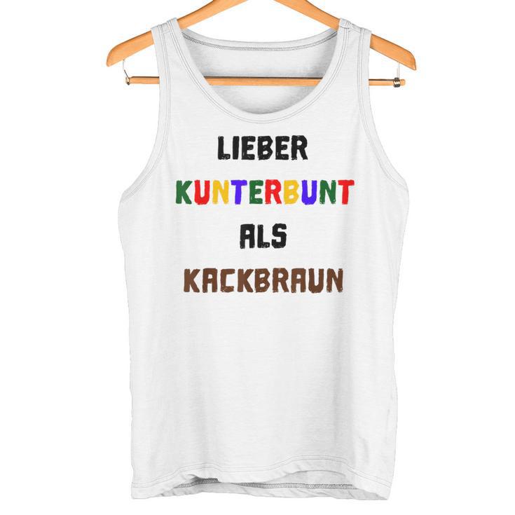 Viel Kunterbunt Gegen Rechts Tolerance Refugge Tank Top