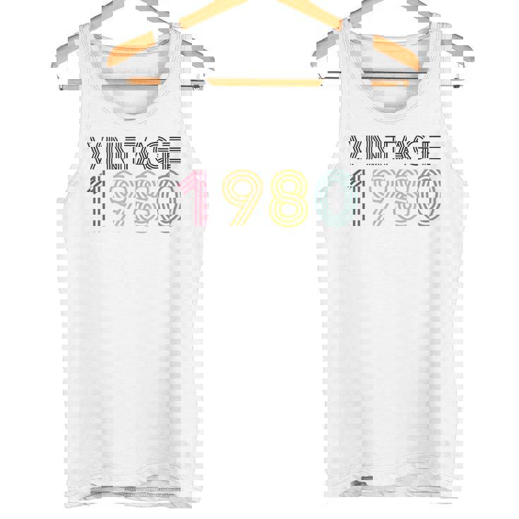 Vintage 1980 Retro Color Clasico Original Cumpleanos Sin Mangas Camiseta sin mangas Regaloses