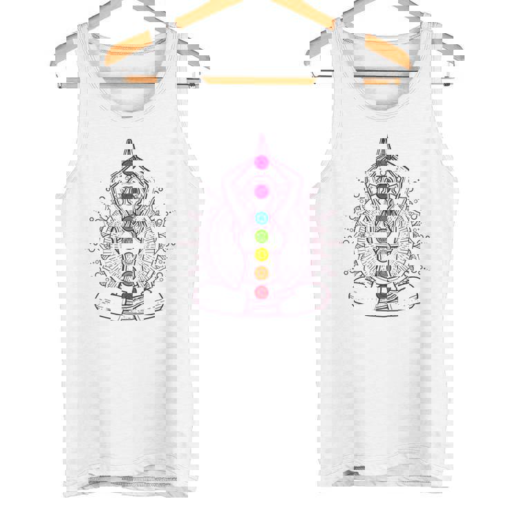 Zen Yoga Meditación Siete Chakras Salud Camiseta sin mangas