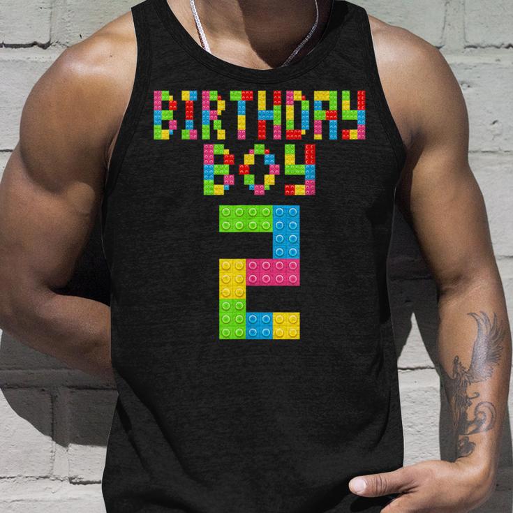 2 Geburtstag 2 Jahre Alter Junge Bausteine Bricks Boys Tank Top Geschenke für Ihn