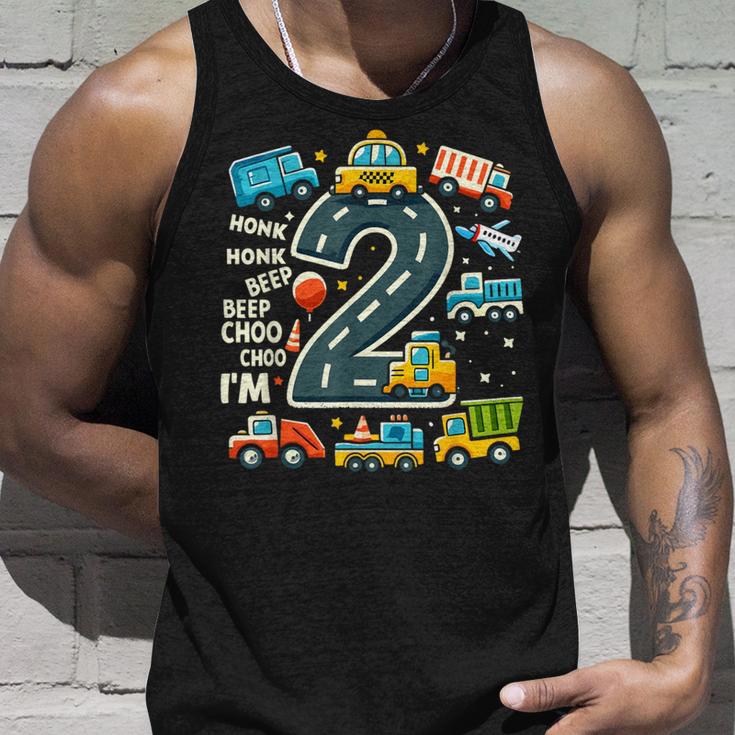 2 Jahre Alt Geburtstag Junge Lkw Auto Transport Tank Top Geschenke für Ihn