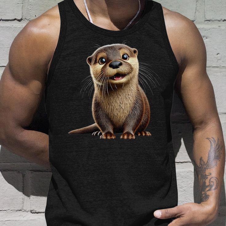 Adorable Otter Illustration Tank Top Geschenke für Ihn