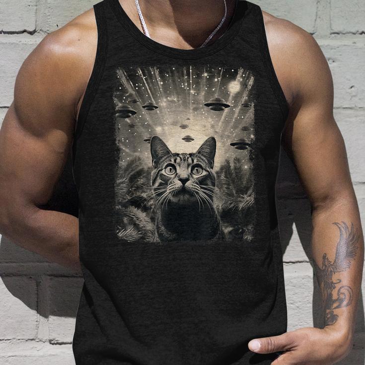 Alien Ufo Selfie Cat Tank Top Geschenke für Ihn