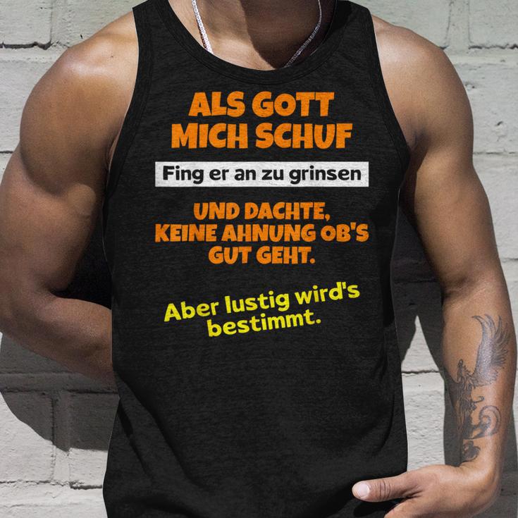 Als Gott Mich Schuf Fing Er An Zu Grinsen Humor Tank Top Geschenke für Ihn