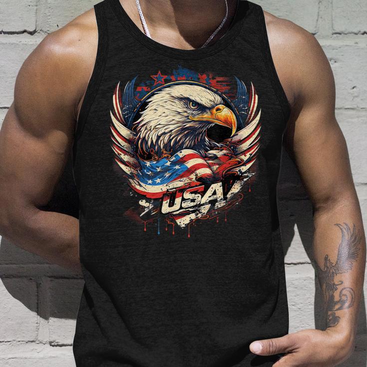 America Fan American Flag And Eagle Usa Tank Top Geschenke für Ihn