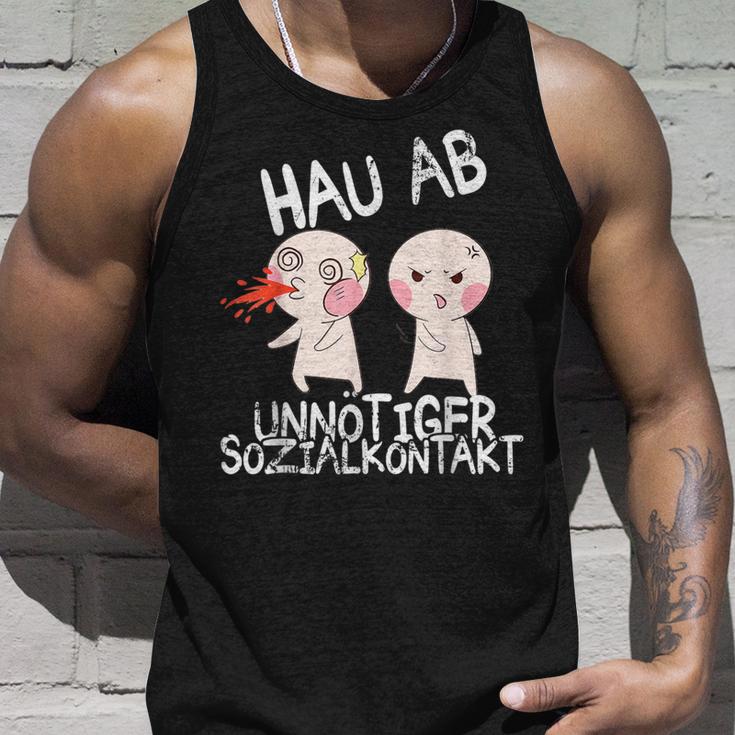 Anime Style Hau Ab Unnötiger Sozialkontakt Tank Top Geschenke für Ihn