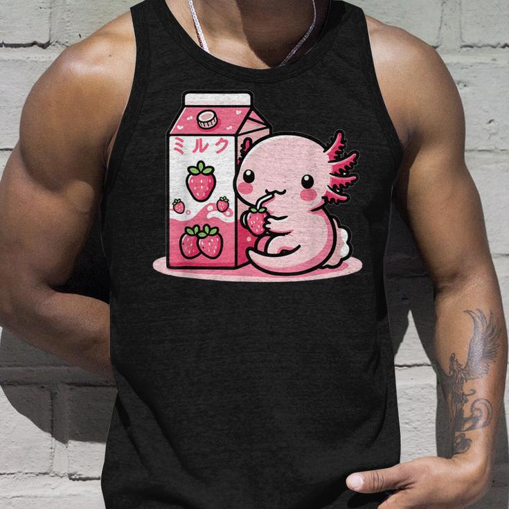 Axolotl Strawberry Milk Retro Kawaii Japan Axolotl Tank Top Geschenke für Ihn