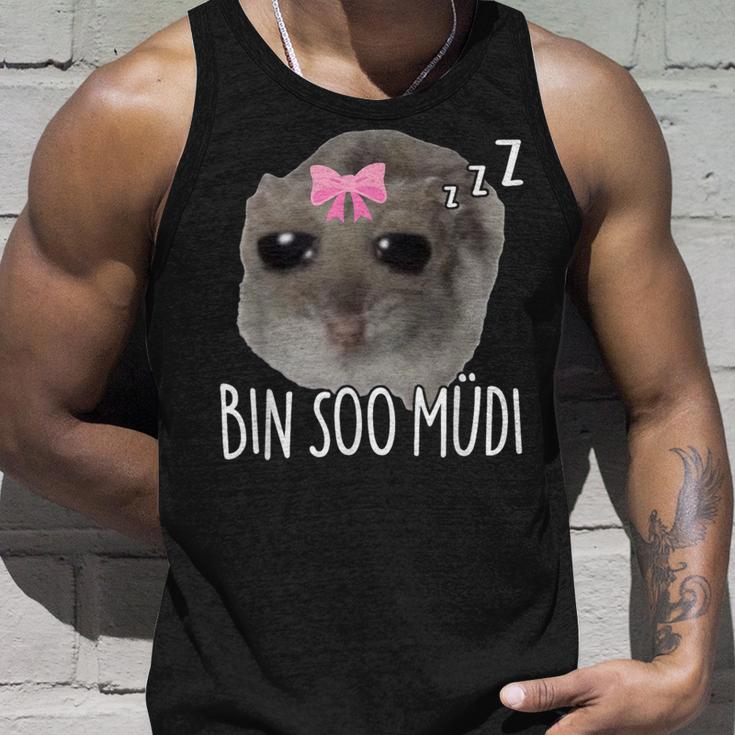 Bin Soo Müdi X So Müde Sad Hamster Sleep Meme Sleeping Tank Top Geschenke für Ihn