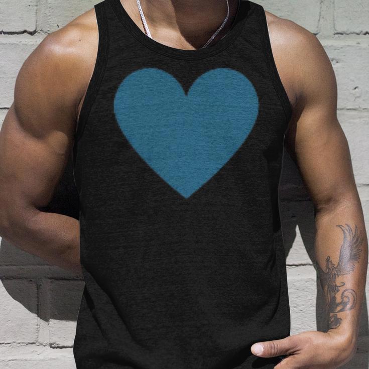 Blaues Herz Simples Minimalistisch Süßes Heart Tank Top Geschenke für Ihn