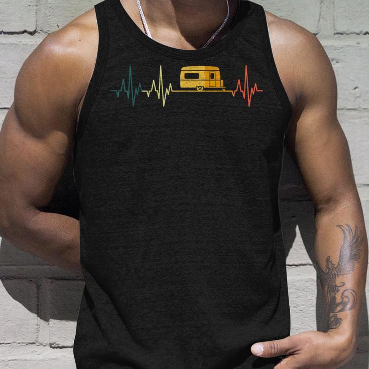 Caravan Heartbeat Retro Camper Ecg Camping Tank Top Geschenke für Ihn