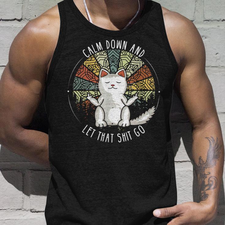 Cat Middle Finger Retro Slogan Tank Top Geschenke für Ihn