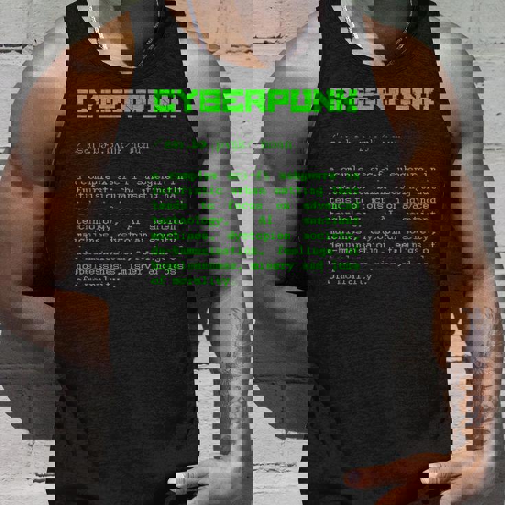 Cyberpunk Word Definition Cyberpunk Camiseta sin mangas Regalos para él