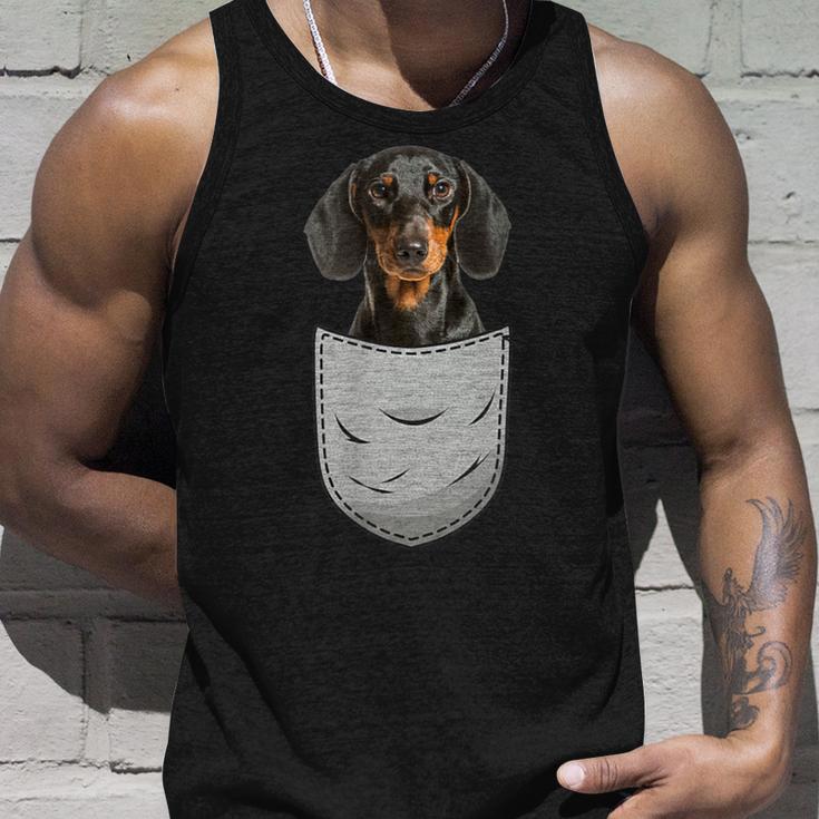 Dachshund Teckel Dachshund Chest Pocket Dog Owner Tank Top Geschenke für Ihn