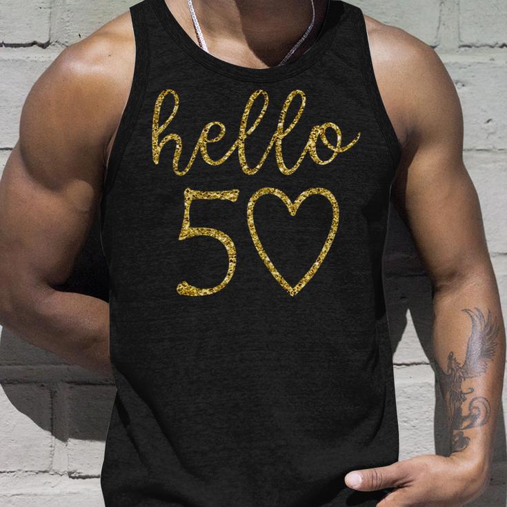 Damen Hello 50 Fifty Heart 50 Geburtstag 50 Jahre Alt Tank Top Geschenke für Ihn