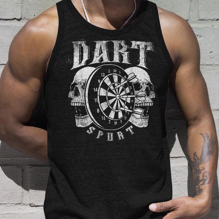 Dart Sport Skull Dartboard Player Dart Tank Top Geschenke für Ihn