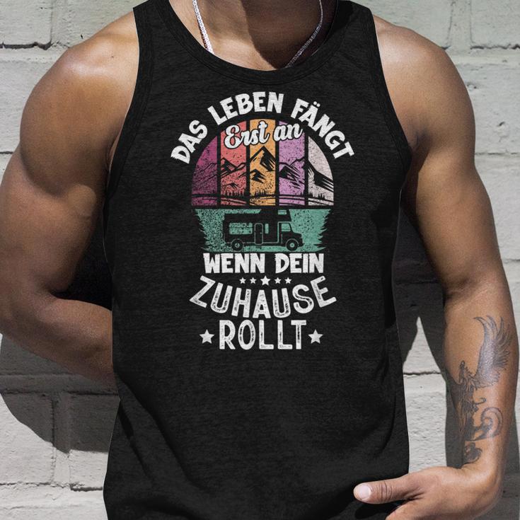 Das Leben Fängt An Wenn Zuhause Rollt Camping Caravan Tank Top Geschenke für Ihn