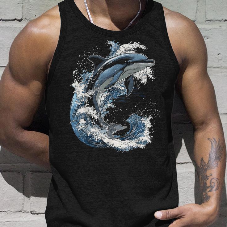 Delphin Tier Motiv Kunstwerk Delfin Tank Top Geschenke für Ihn