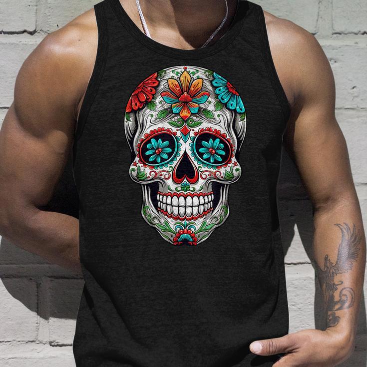 Dia De Los Muertos Decorative Mexican Head Sugar Skull Tank Top Geschenke für Ihn