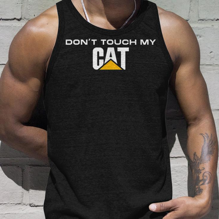 Dont Touch My Cat Machinist Driver Fan Digger Caterpillar Tank Top Geschenke für Ihn