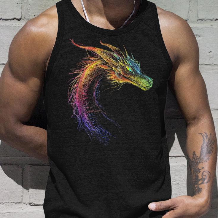 Drachen-Zeichnung Buntes Tier-Kunstwerk Fantasy-Drache Tank Top Geschenke für Ihn