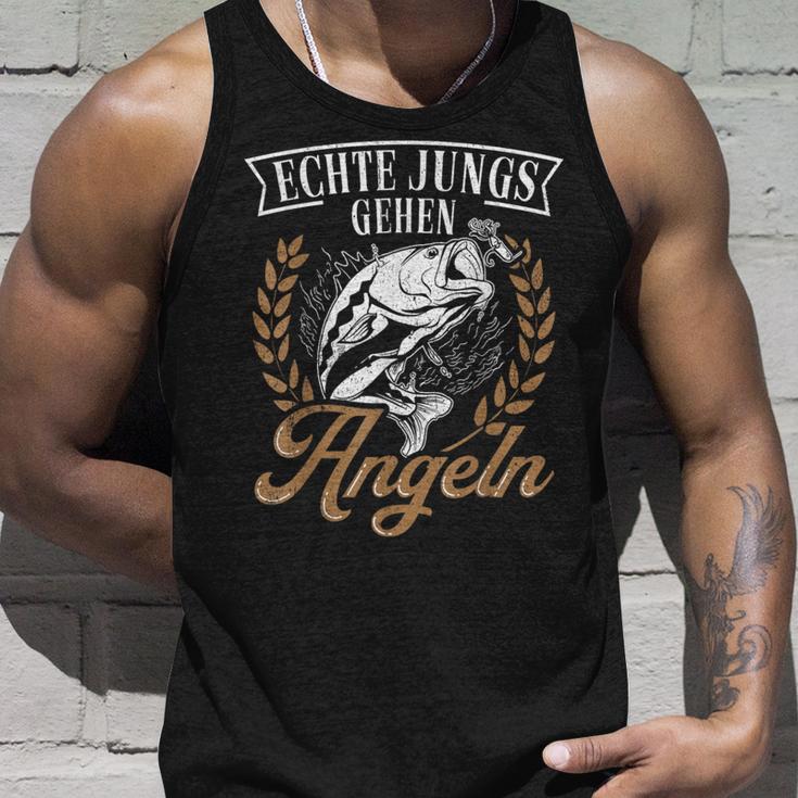 Echte Jungs Gehen Angeln Angler Fischer Real Boys Tank Top Geschenke für Ihn