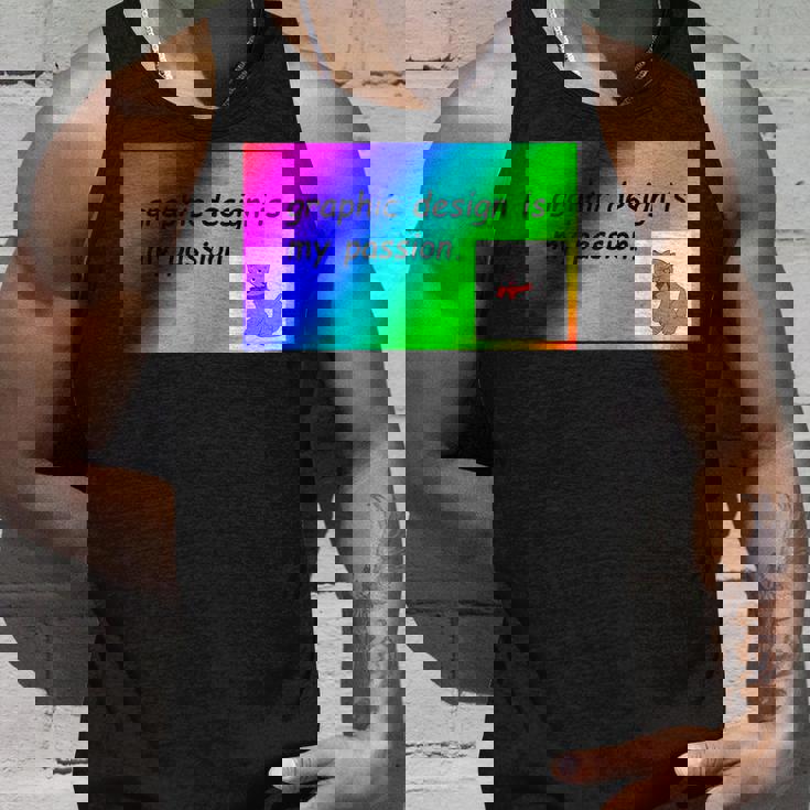 El Diseño Gráfico Es Mi Pasión Arco Iris Comic Sans Camiseta sin mangas Regalos para él