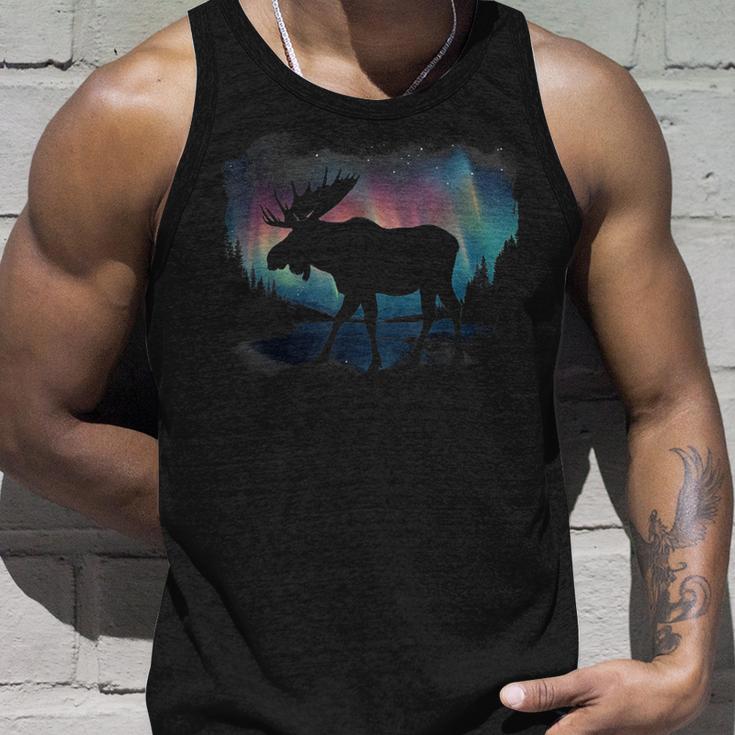 Elk Nordlicht Winter Hiking Alaska Nature Lovers Tank Top Geschenke für Ihn