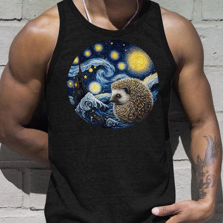 Erizo Animalan Gogh Erizo Camiseta sin mangas Regalos para él