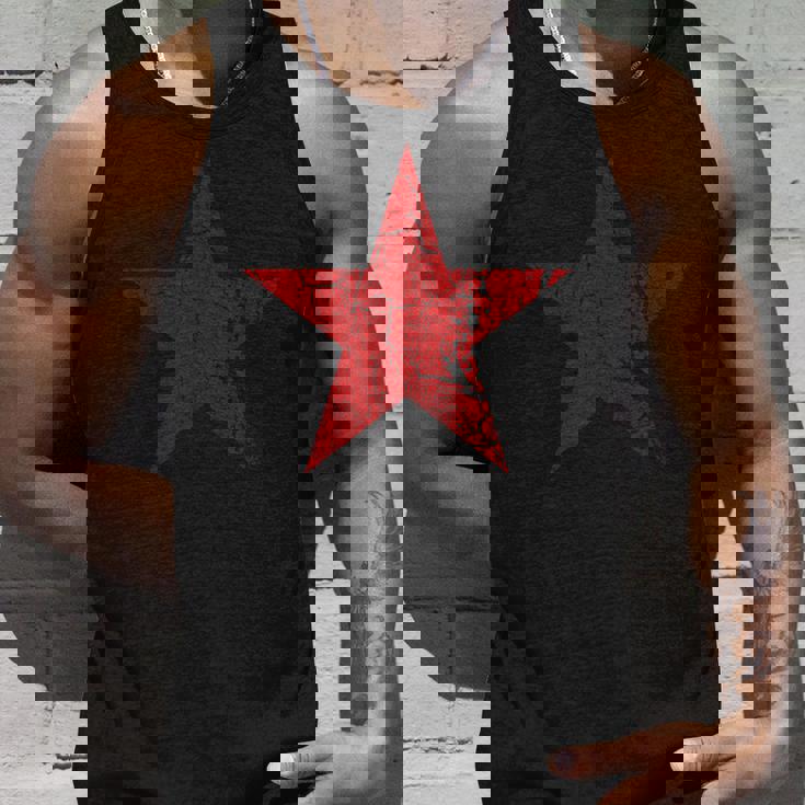 Estrella Roja Envejecida Grunge Estrella Roja De Colorintage Camiseta sin mangas Regalos para él