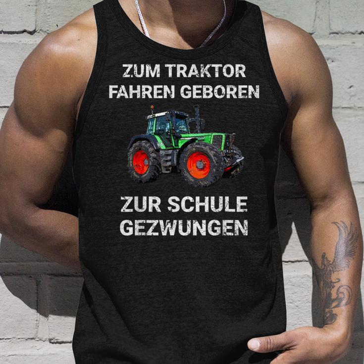 Farmer Zum Trktor Fahren Geboren Zur Schule Gezwungen Tank Top Geschenke für Ihn