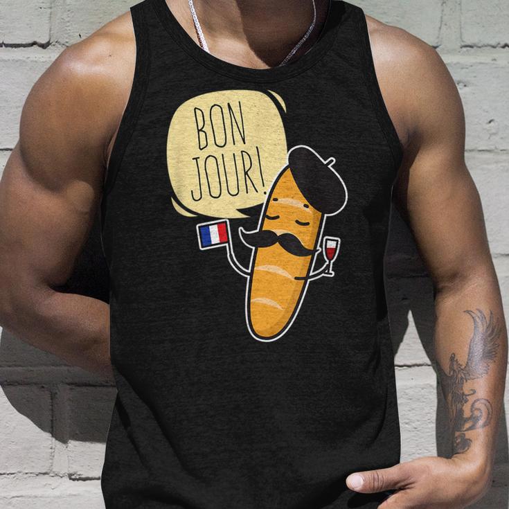 French Baguette Bonjour With France Flag Tank Top Geschenke für Ihn