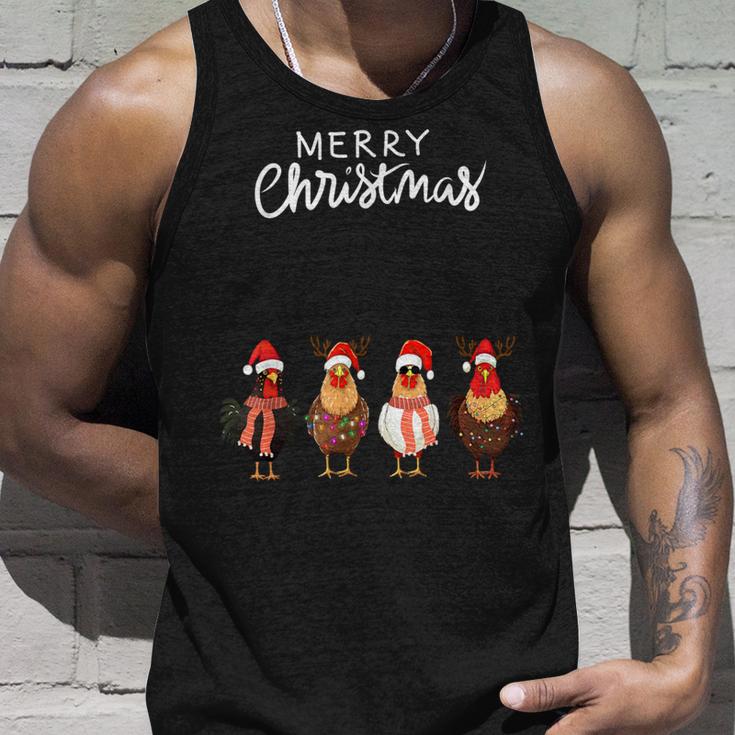 Frohe Weihnachten Hühner Mit Weihnachtsmützen Süßer Hühnerliebhaber Tank Top Geschenke für Ihn