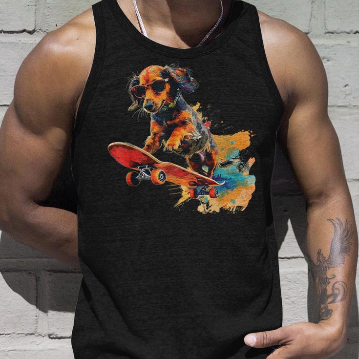 Skateboard Dog Tank Top Geschenke für Ihn