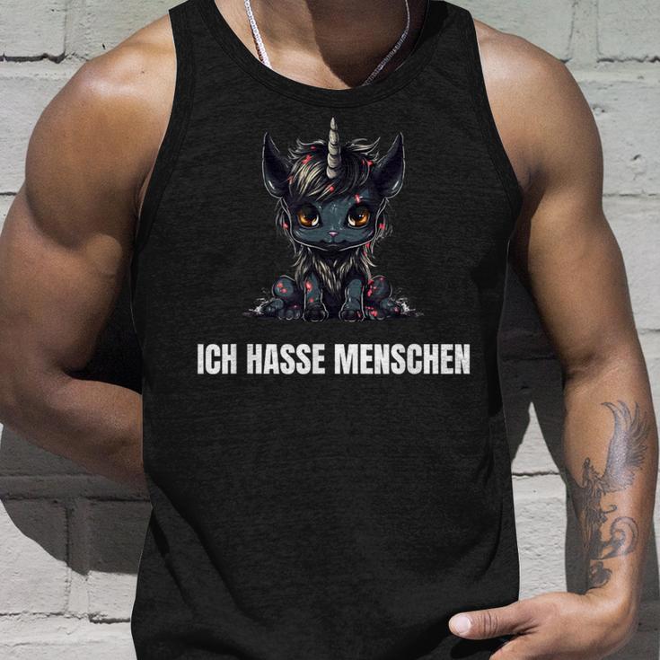 Unicorn Ich Hasse Menschen Tank Top Geschenke für Ihn