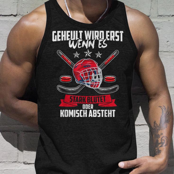 Geheult Wird Erst Wenn Es Stark Blutet Eishockey Tank Top Geschenke für Ihn