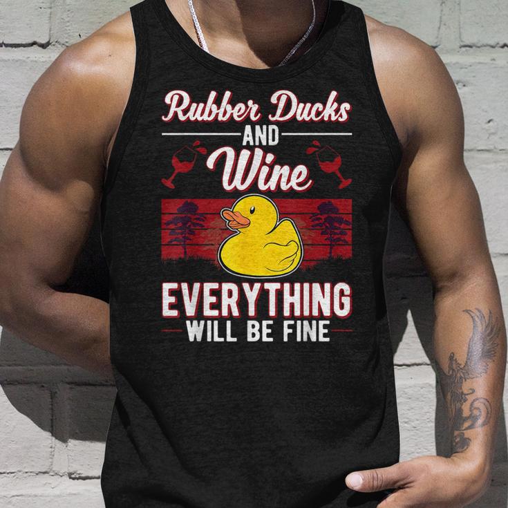 Gummiente Und Wein Badeente Quietscheente Gummiente Tank Top Geschenke für Ihn