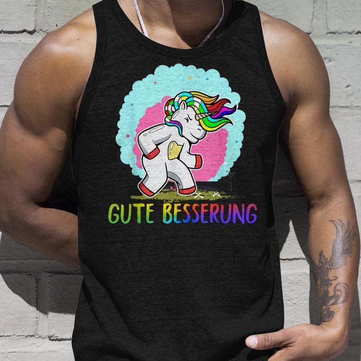 Gute Besserung Unicorn Unicorn Belly Pain Sick Flu Tank Top Geschenke für Ihn