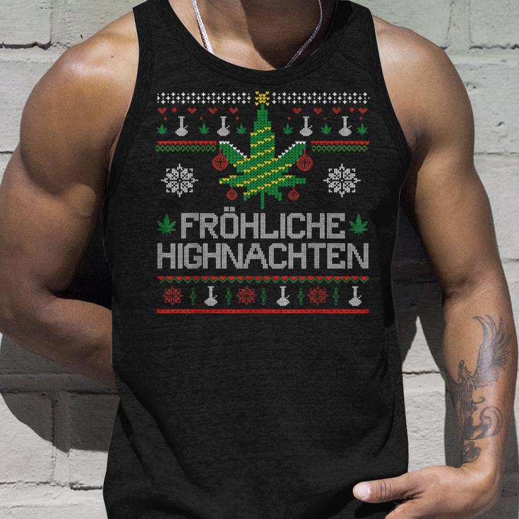 Happy Highnachten Ugly Christmas Hemp Marijuana Tank Top Geschenke für Ihn