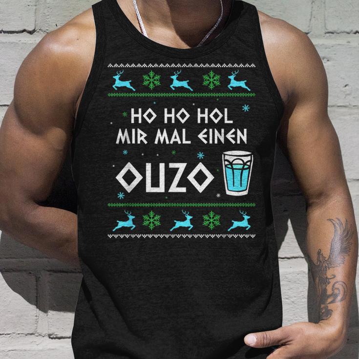 Ho Ho Hol Mir Mal Einen Ouzo Ugly Christmas Outfit Tank Top Geschenke für Ihn