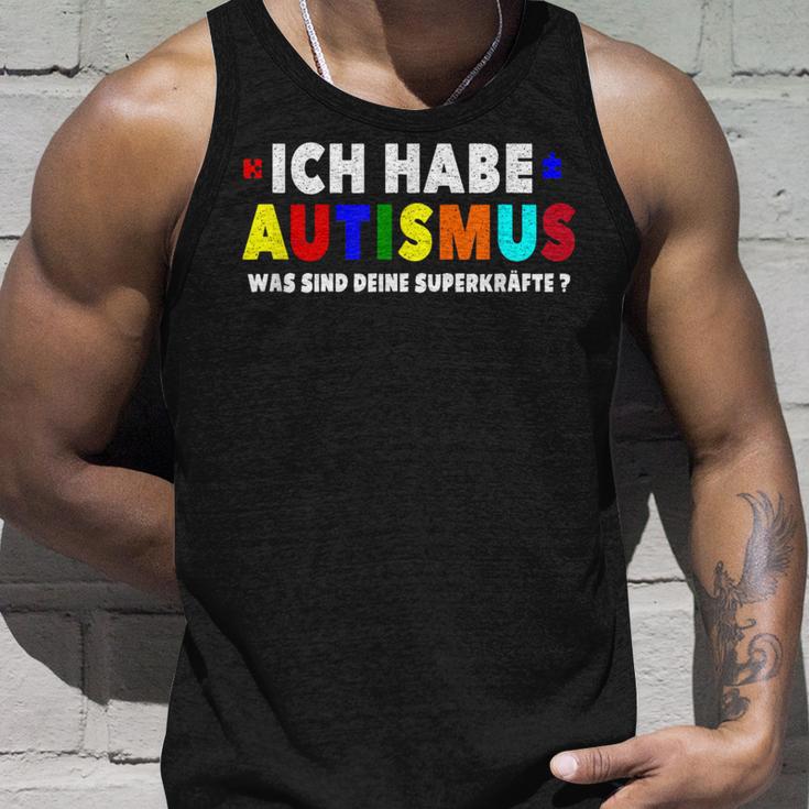 Ich Bin Autist Was Sind Deine Superkräfte Autismusbewusstsein German Tank Top Geschenke für Ihn