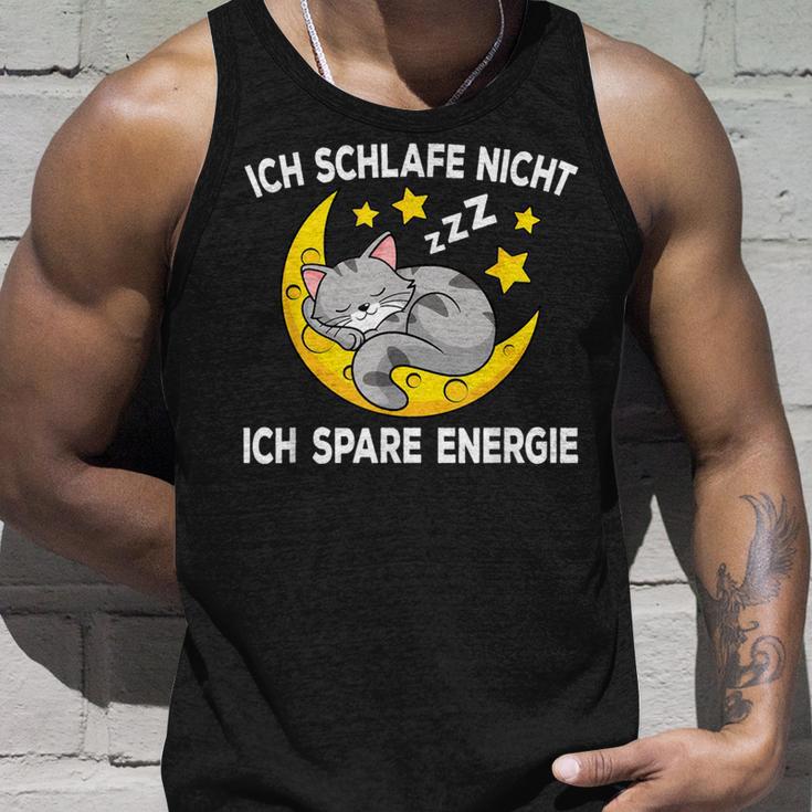 Ich Schlafe Nicht Ich Spare Energie Cat Nightdress Tank Top Geschenke für Ihn