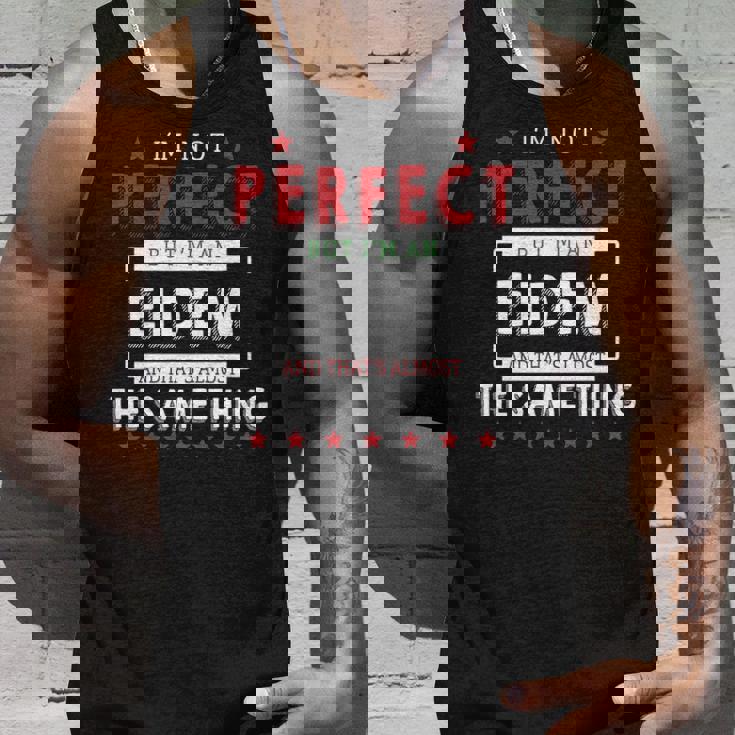 I'm Not Perfect But I'm An Eidem And That's Almost The Same Thing Personalized Last Name Tank Top Gifts for Him
