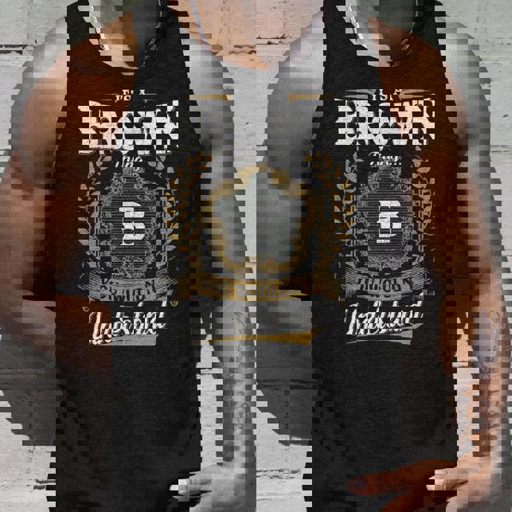 It's A Brown Thing You Wouldn't Understand Personalized Last Name Brown Family Crest Coat Of Arm Tank Top Gifts for Him