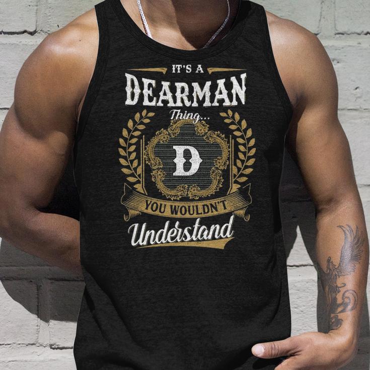 It's A Dearman Thing You Wouldn't Understand Personalized Last Name Dearman Family Crest Coat Of Arm Tank Top Gifts for Him