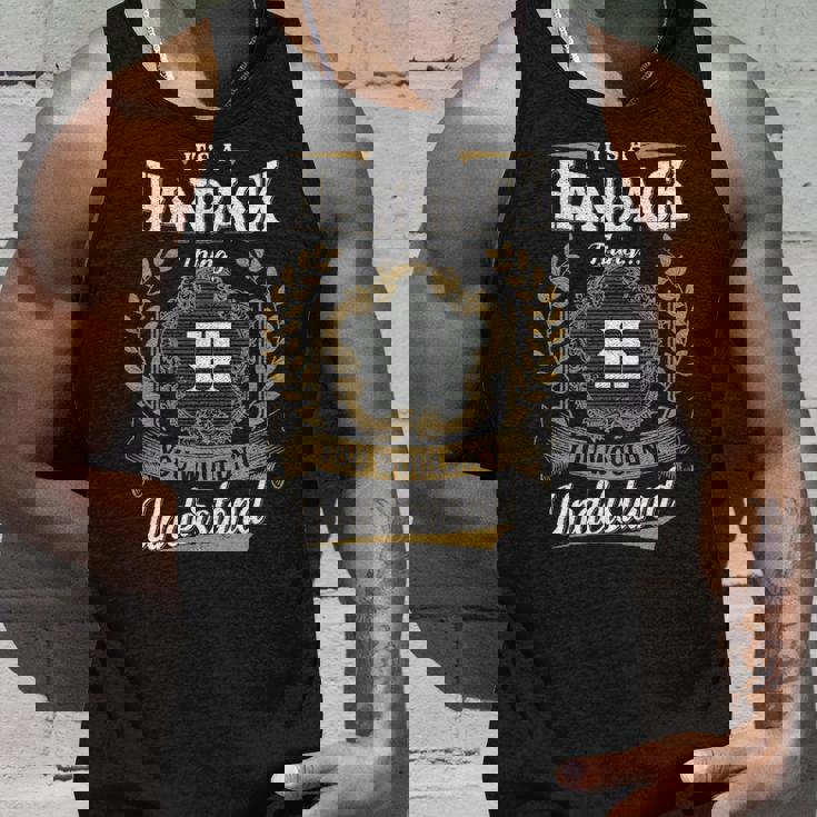 It's A Hanback Thing You Wouldn't Understand Personalized Last Name Hanback Family Crest Coat Of Arm Tank Top Gifts for Him